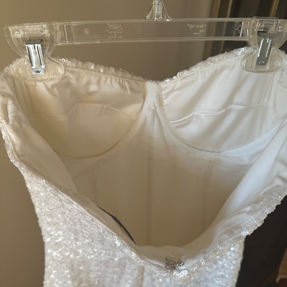 NADINE MERABI White Sequin Jumpsuit - Picture 5 of 11